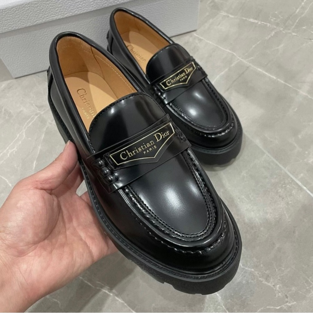 Dior Women's Black Leather Loafers